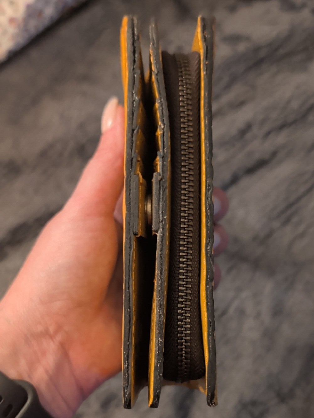 Patricia Nash Koumi Burnished Tooled Leather Zip Around Wallet in Mango - Picture 8 of 16